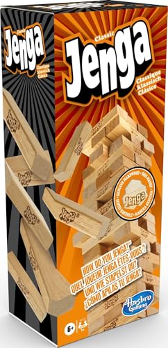 Hasbro Gaming Jenga, Juegos de Mesa para Niños y Niñas de 6 Años o Más, Fiestas con Amigos, Habilidad y Estrategia