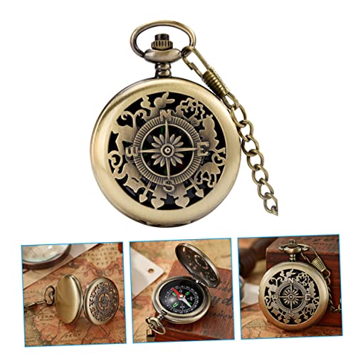 Brújula de bolsillo vintage portátil para senderismo miniatura 2