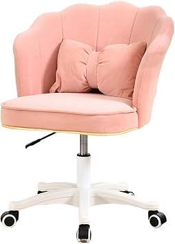 Cute Petal Office Desk Chair, Modern Fabric Home Butterfly Chair Height Adjustable Makeup Computer Chairs