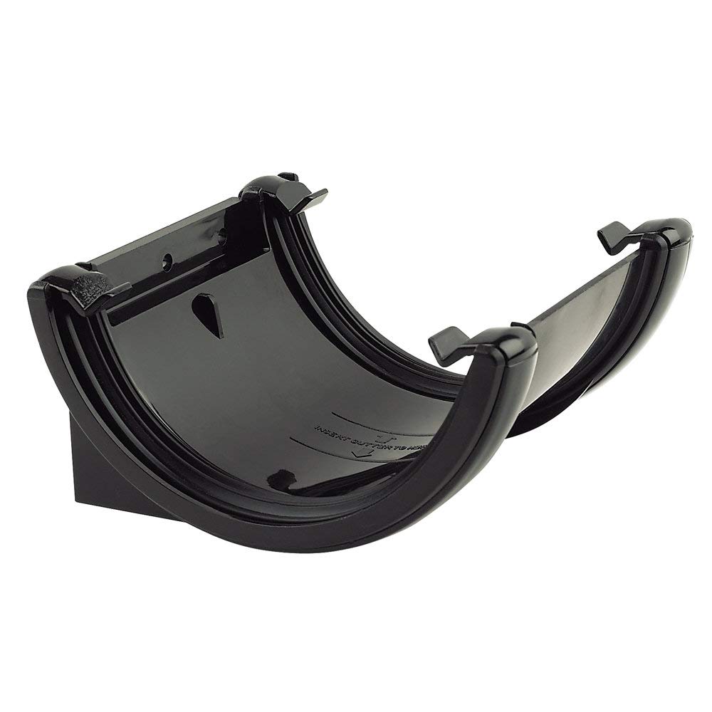 Floplast Black - Half Round Union Bracket 112Mm
