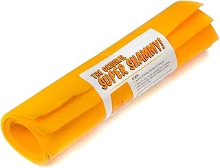 Absorbent Super Shammy. Car Sham and Automotive Detailing Cleaning Towels. German Chamois Cloths for Drying. Absorbent Synthetic Shammy Kitchen Cleaning Rags. Multiple Colors. (6, Orange)