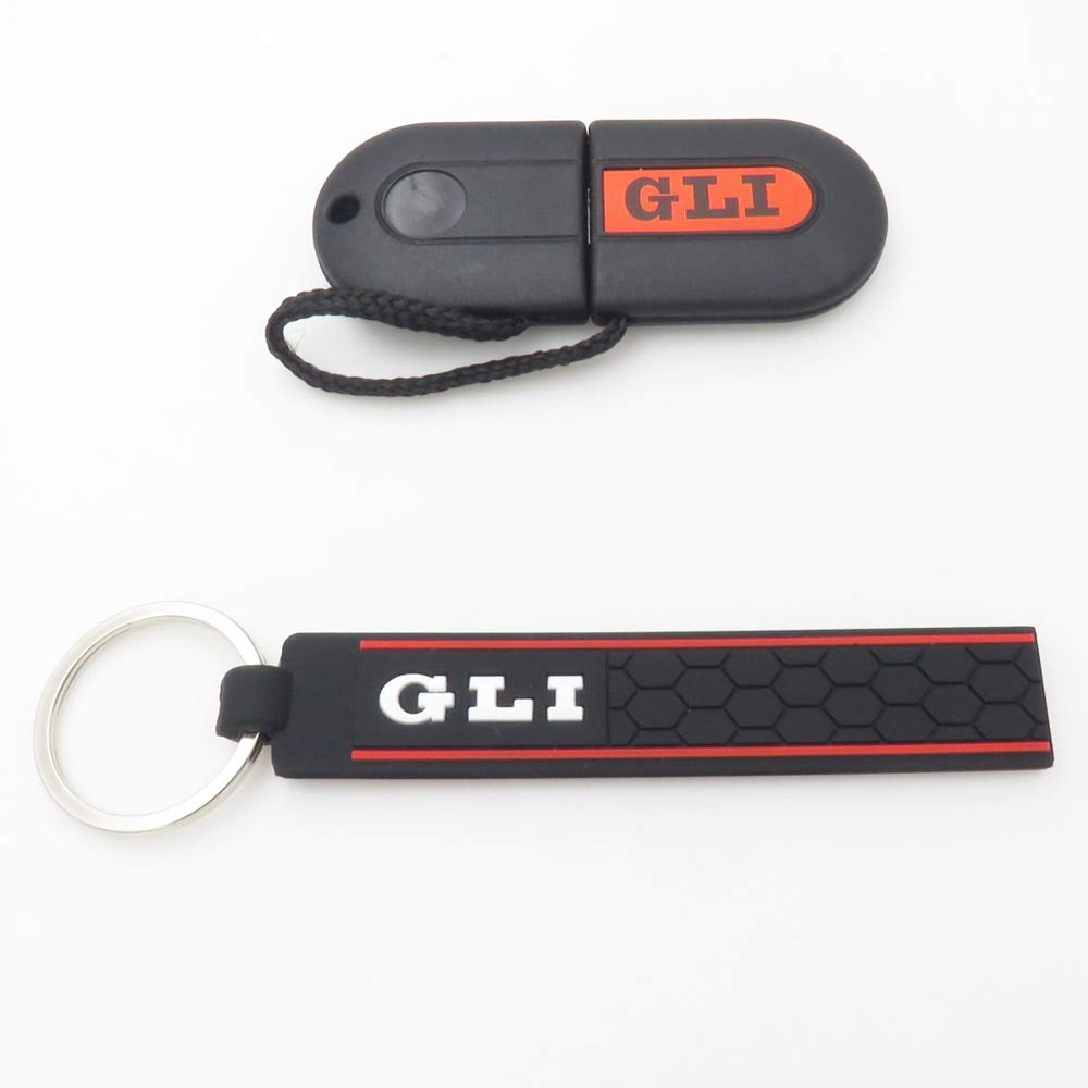 GenericHU49 Uncut Blade White Led Light Key for VW 8V GTI 16V GTD VR6 TDI MK2 MK3 Golf G60 G40 Jetta GLI Key NO Logo with siliconechain Color Name GLI Key Black Chain