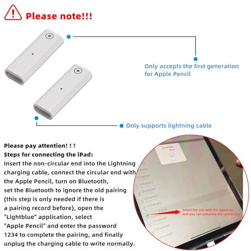 Image of Lightning Female to Lightning Female Adapter(2Pack)Pencil 1st Generation Charger Accessories IPad Ipencil Charging Accessory Converter for Iphone 14 13 12 11 Promax X Cable Connector Pen Dongle