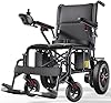 Electric Wheelchair for Adults - 15 Miles Long Travel Range, Lightweight Folding, Motorized Power Chair for Indoor/Outdoor Mobility - Compact Size - Black