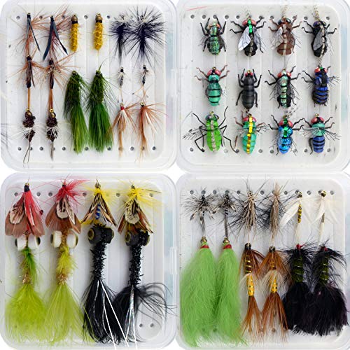 Fly Fishing Flies kit with Fly Box/Nymphs/Dry Fly,Wet Fly/Streamers/Realistic Flies - Thumbnail 6