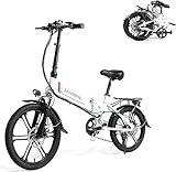 ☛[ High speed brushless gear motor] SAMEBIKE 20LVXD30 electric bikes with high speed brushless gear motor.The bright LED headlamp and horn is equipped for night riding. ☛[ Removable lithium battery] 48V 10.4Ah removable lithium battery,There are prot...