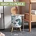 IBPNKFAZ89 Dinosaur Kids Small Cute Bathroom Trash Can with Lid, Kawaii Dog Child Proof Dino Palm Garbage Bin, Wood Waste Bin, Press Cover, Round Wastebasket, 8.66 x 14.3 inch
