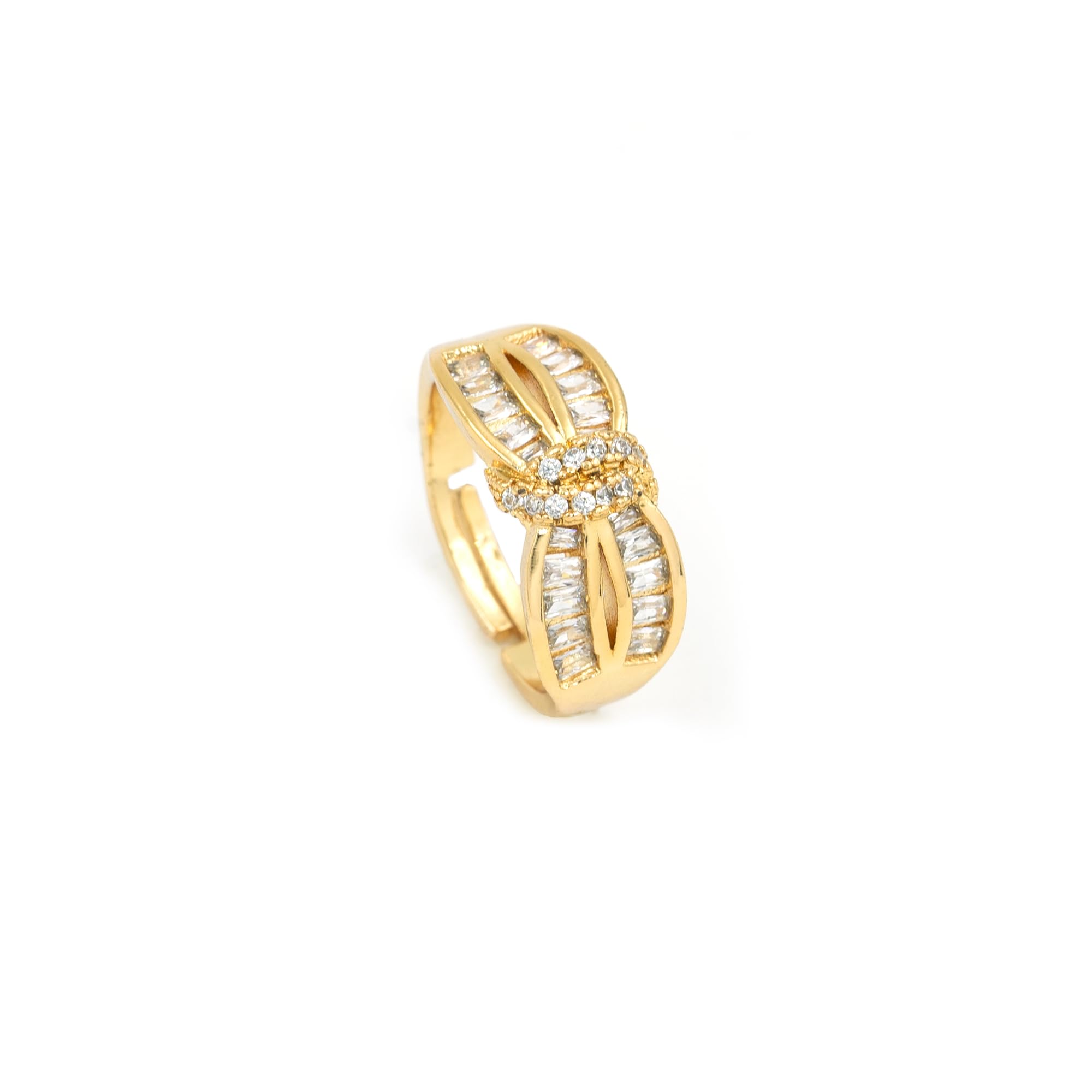 artklim Gold-Plated Elegance Anti-Tarnish Adjustable Ring for Women-picture-11