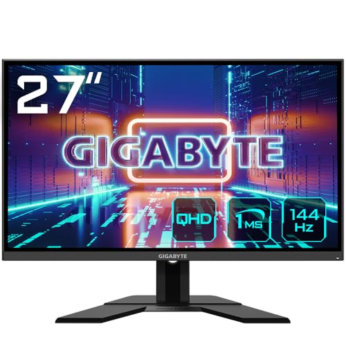 Gigabyte G27Q 27 Inch IPS QHD (2560 x 1440) 1ms 144 Hz FreeSync/G-Sync Compatible Gaming Monitor, Black