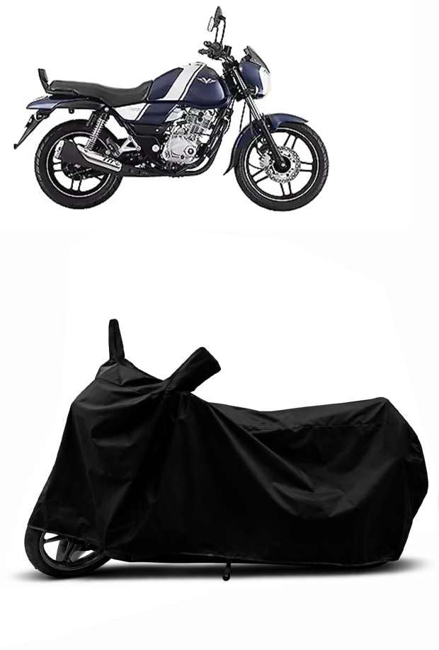 Image of Sheild Heavy Duty Waterproof Scooty & Bike Cover for Bajaj V15 - UV Resistant, Dustproof & Rain Protection, All-Weather Outdoor Cover for Bikes & Scooty with Buckle Straps(Black)