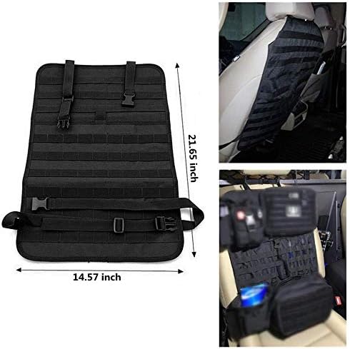 FIRECLUB Car Seat Back Organizer, Tactical MOLLE Vehicle Panel Car Seat Cover Protector Universal Fit
