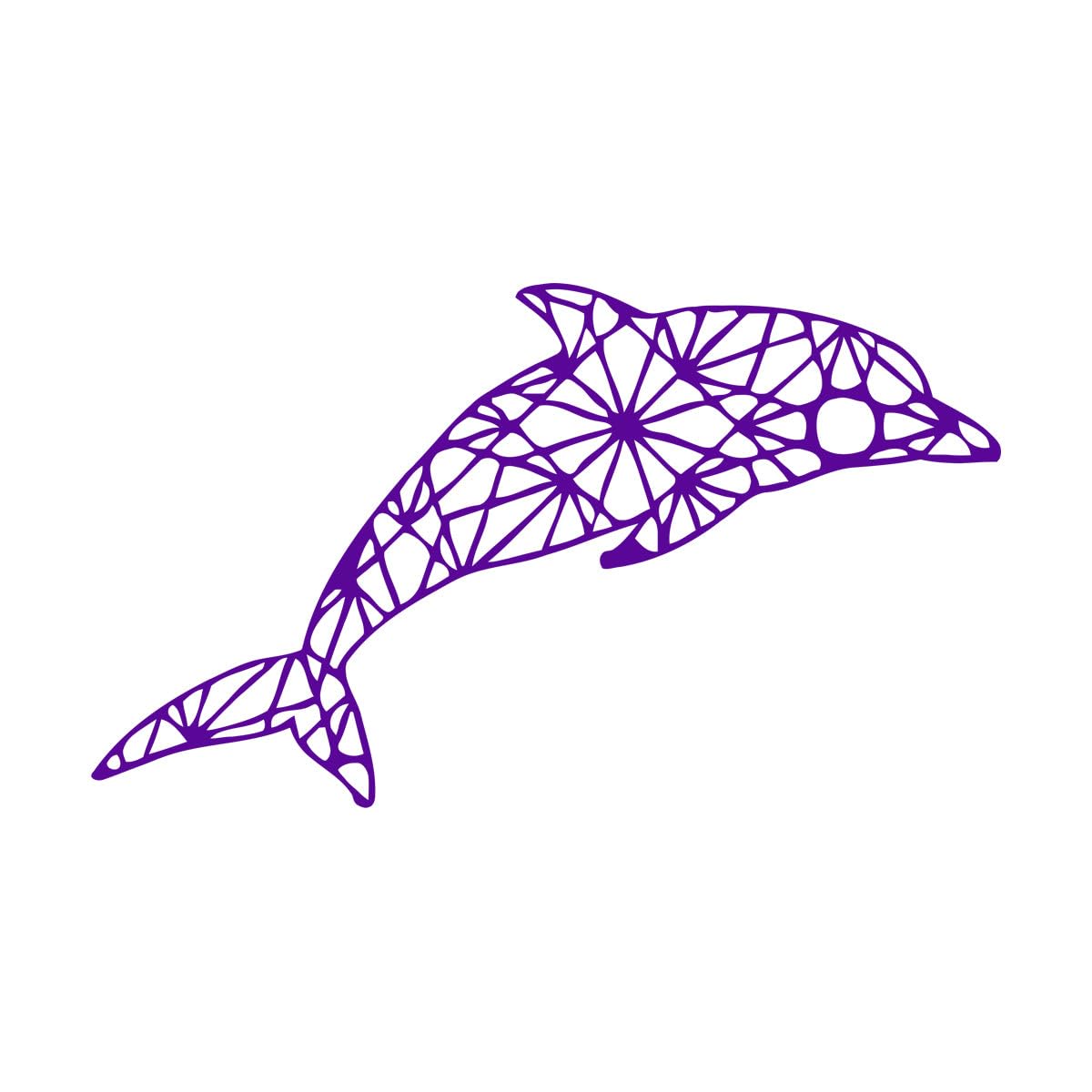 Geometric Dolphin Vinyl Wall Sticker Bedroom Nordic Wall Decals for Living Room Home Decor Nursery Art Murals Removable Extra Large - 74x126cm
