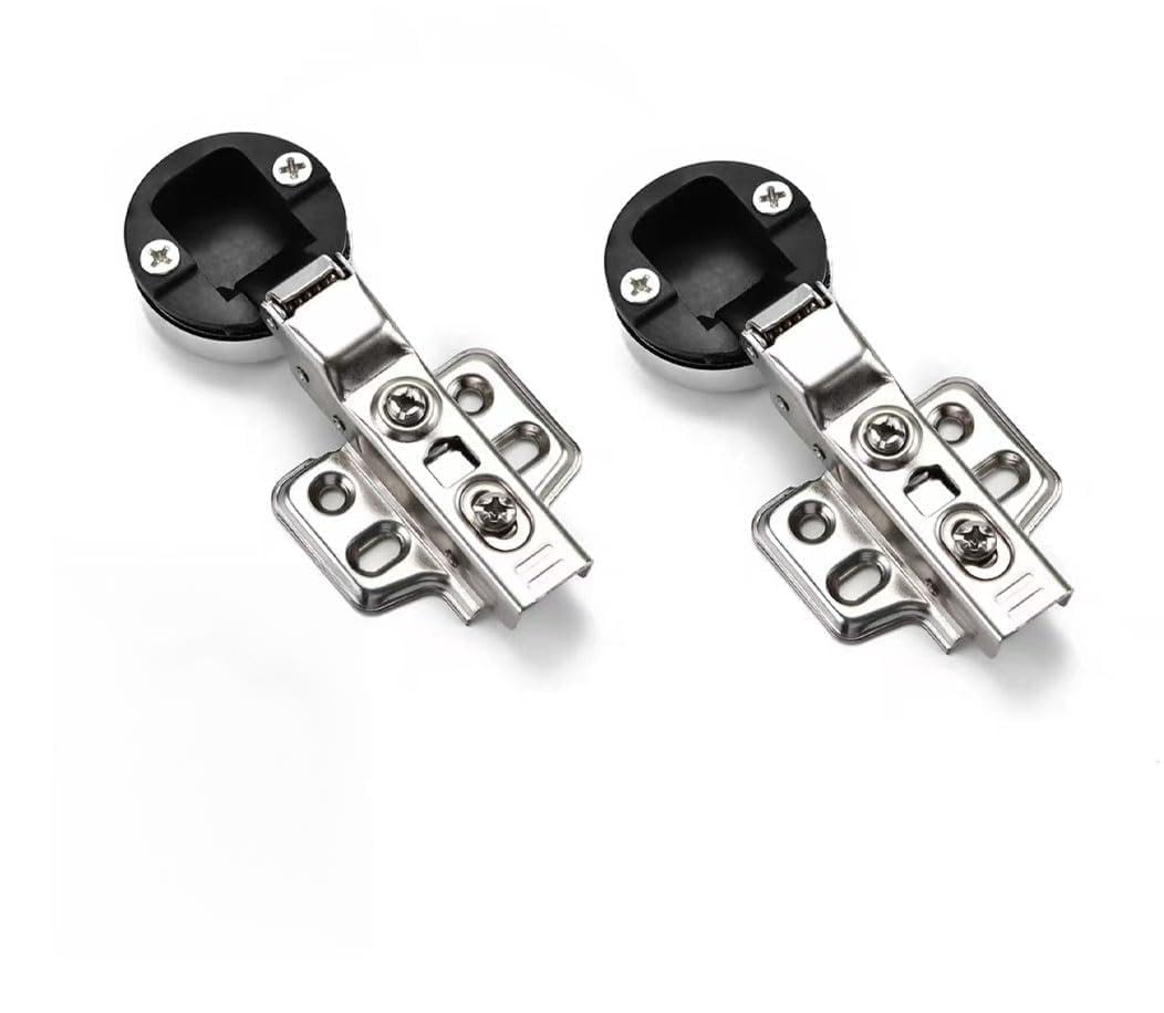 Glass Door Hinges,Cabinet Hinge 2pcs Cold Rolled Steel Damping HydraulicKitchen for Cupboard(Half Cover)