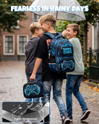 Mochila escolar niños 8 a 12 años azul resistente set infantil con reflectores colegio 4