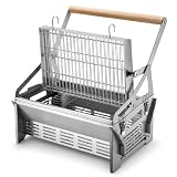 liuyunfeiGL BBQ volteable con Cesta 360°, 2-en-1 Barbacoa/Chimenea Exterior