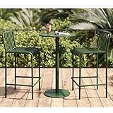 Fakednss Gartenmöbel Set 2 Personen- Aluminiumlegierung Gartenmöbel Set, Bierzeltgarnitur mit lehne Stühle, Sitzgruppe Outdoor, Biergarnitur Für Gartenlounge(Green)