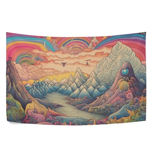 WOIWB Fantasy Landscape Tapestry Aesthetic Tapestries Wall Hanging One Side