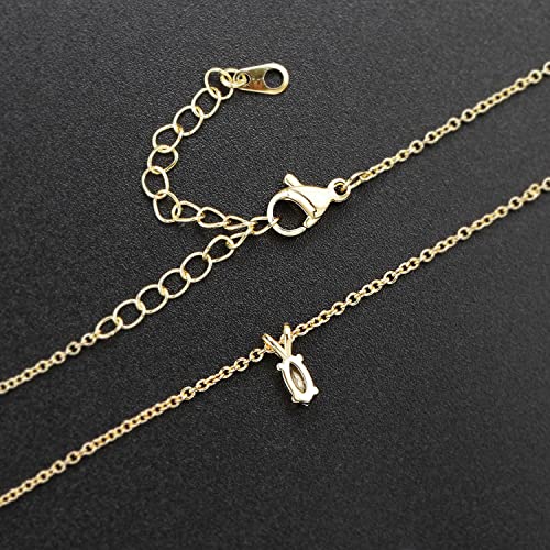 Kristland 22NCZ15G 18K Gold Plated Dainty Cz Simulate Diamond Solitaire Round Pendant Heart Necklace For Women Gift Chocker Chain Gold Marquise thumb #5