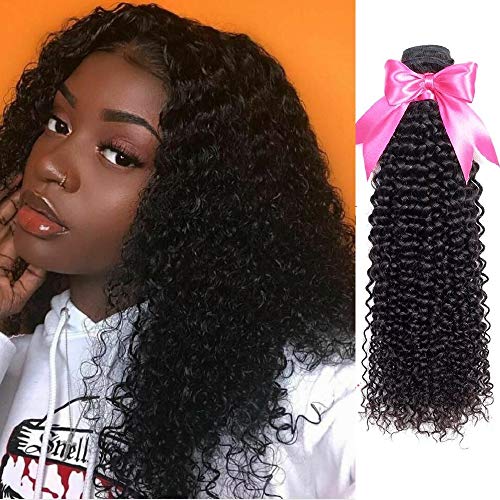 10A Brazilian Kinky Curly Bundles 28 Inch Virgin Jerry Curl Human Hair Bundles Remy Wet and Wavy Curly Hair 1 Single Bundle 100% Unprocessed Weave Hair Human Bundles 100g