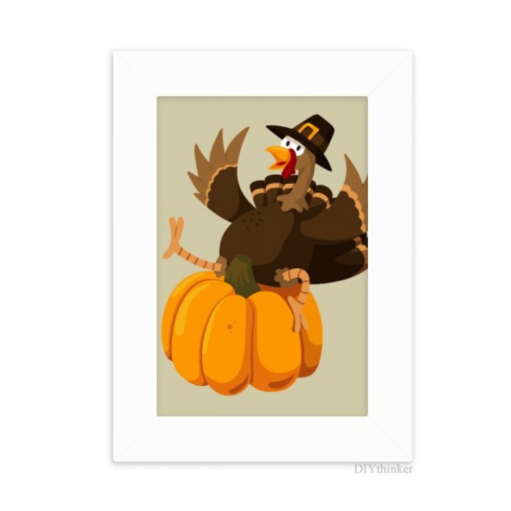 Cadre photo Thanksgiving bureau motif potiron blanc 10x15 cm