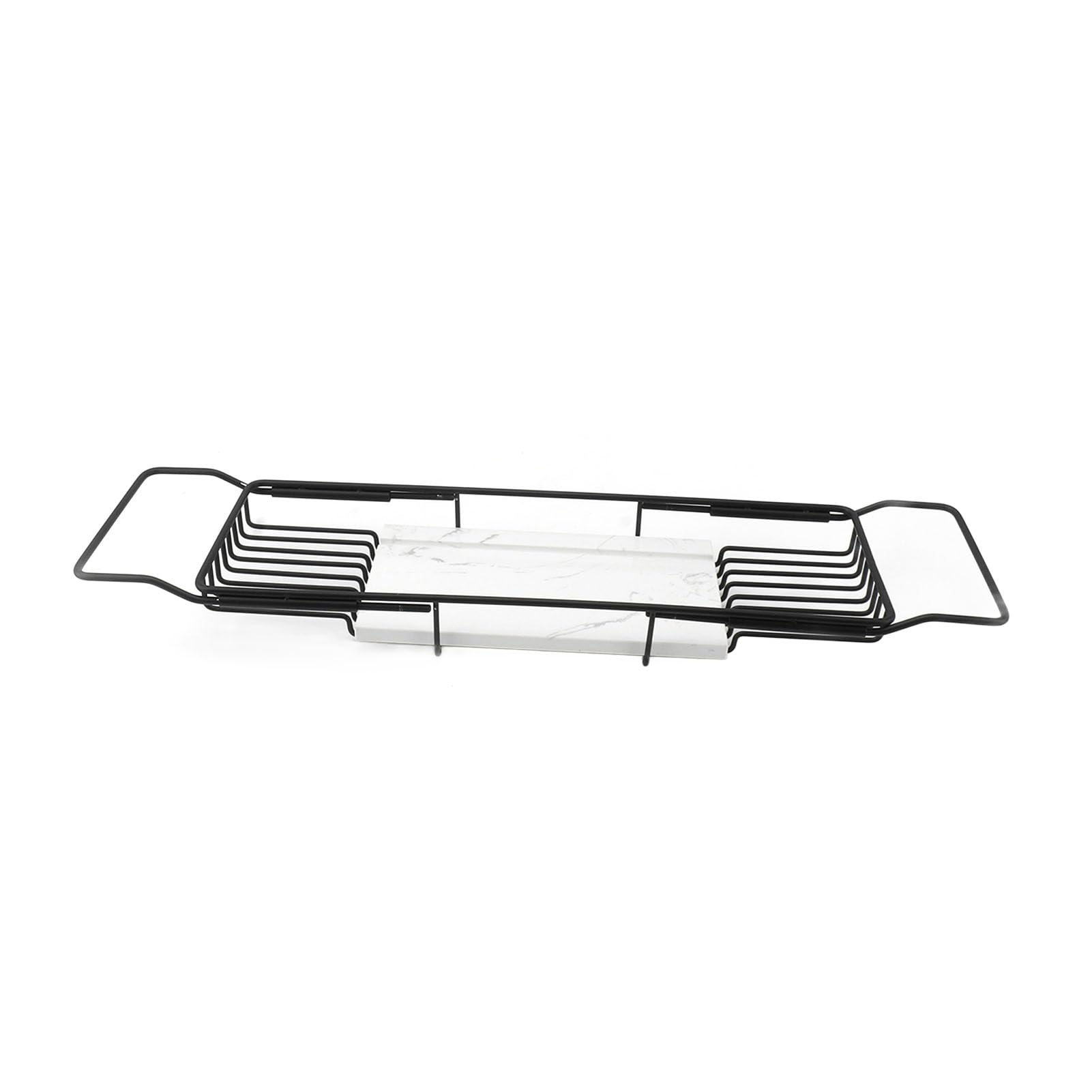Bandeja de acero inoxidable para bañera con lados extensibles, organizador de baño para un fácil almacenamiento y exhibición de accesorios, ideal para relajarse y mantener lo esencial al alcance