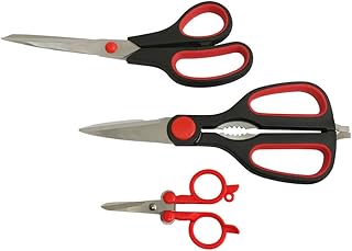 DBM IMPORTS Assorted Scissors Set Kitchen Scissors Mini Foldable Scissors-3 Pc