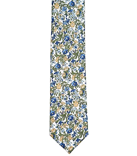 Image of BELLUNO Men's Cotton Floral Skinny Tie, 2.5 inch Width, with Gift Box