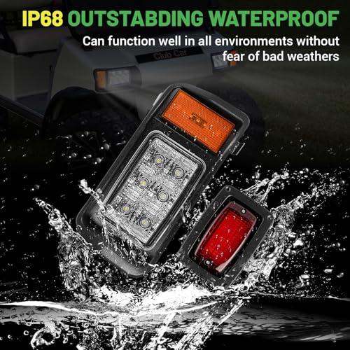 Drive-up Club Car DS Led Light Kit, Golf Cart Led Lights for Club Car DS 1993-Up Gas and Electric Golf Carts, Factory Style Headlight and Tail Light Assembly OEM 101988002 101988001