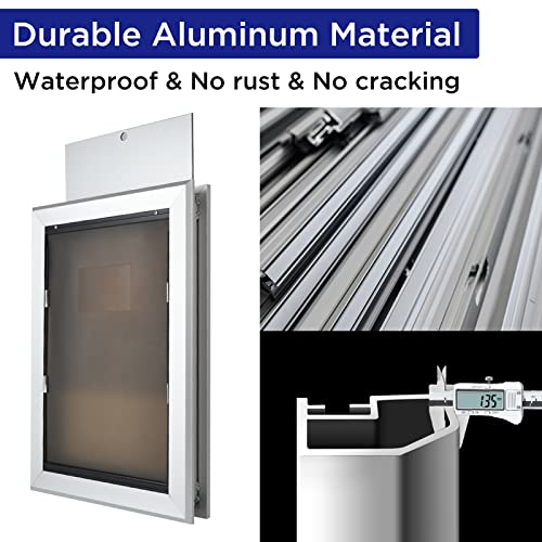 Ganggend Large Dog Door with Magnetic Double Flaps, Durable Aluminum Dog Door for Large Dogs, Weatherproof and Energy Efficient with Slide-in Closing Panel Pet Door for Exterior Door - Thumbnail 4