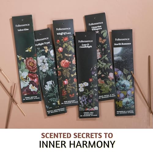 Folkulture FESOIIS-TR Incense Sticks - Set Of 6 Insenses (120 Insence Sticks) - Honey Nectar, Sweet Pea, Mangolia & Santal, Grapefruit thumb #2