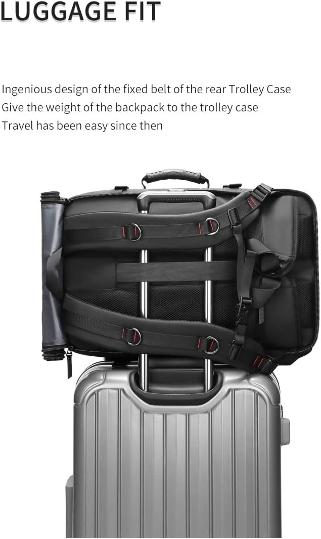 Men travel backpack,waterproof 17 inch Business Laptop with Separate Shoe Bag,Hidden USB charging port Hiking backpack 50L outdoors trekking … (blue)