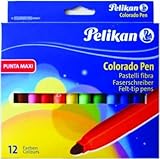Pelikan Stylos Colorado Jumbo – 24 couleurs (904712) avec un nez « gras ». Avec capuchon, lavable