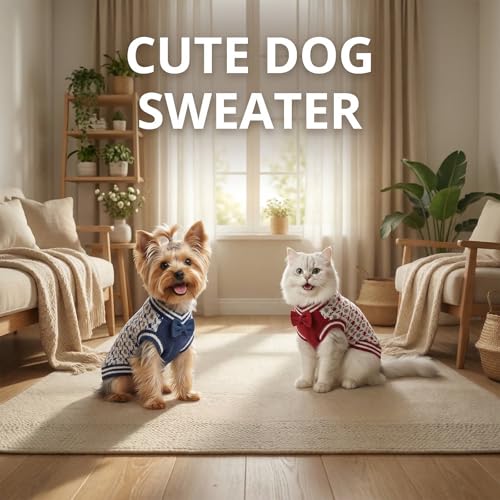 MengMengDa Dog Sweater LF for Small Dog Gift for Pet (Red, X-Large) by MengMengDa - Image 6