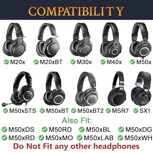 Image of SOULWIT Earpads Replacement for Audio Technica ATH M50X M50XBT M50RD M40X M30X M20X MSR7 SX1 Monitor Headphones, Ear Pads Cushions with Softer Protein Leather, High-Density Foam - Tiger Stripe