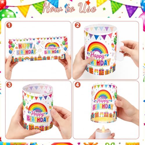 Rainbow Birthday Party Table Decorations Glowing Lantern Box 10pcs — 사진 4
