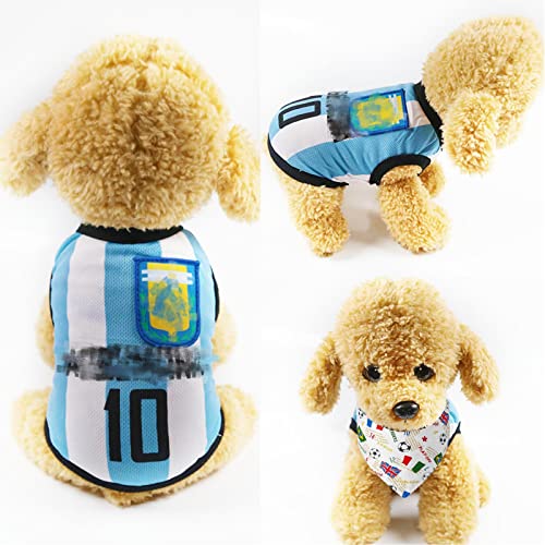 Dog Shirt Summer: Cute Dog Clothes For Small Dogs Girl Boy Dog Soccer Jersey Football Costumes Sports Dog Vest Bandana Set Breathable Soft Stretchy Medium Puppy Clothes Outfits #TOP2