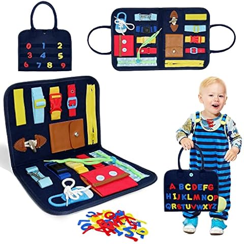 Busy Board for Toddlers, Montessori Toy for 1 2 3 4 Year Old Boys Girls, Sensory Board for Babies, Activity Board for Kids Activities, Sensory Toys for Autism, Busy Book for Birthday Cover