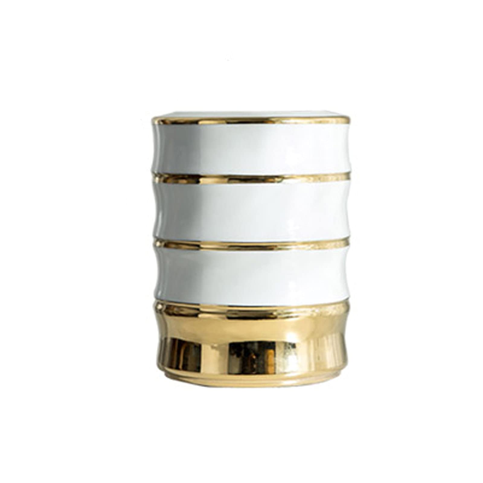 Vase en céramique blanche et or pour sublimer vos fleurs séchées sans risque de basculement