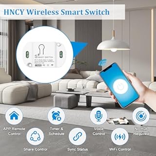 1PC Interruttore Alexa Luci, Interruttore WiFi, Interruttores Smart Compatibile Con Alexa, Google Home, interruttores intelligente Controllo Vocale Controllo Tuya/Smart Life APP