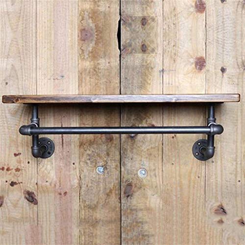 Support de conduite d'eau en fer et bois de 3 cm pour étagère murale rétro