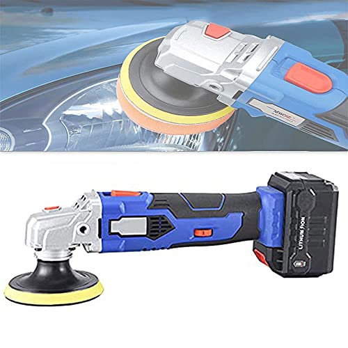 Pulidora de coche inalámbrica, lijadora eléctrica de 16 V multifuncional de 6 velocidades variables con batería, base ideal para lijado de coches, muebles y joyas, pulido automático Cover