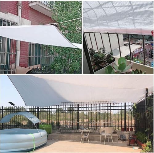 90% UV Protection e Cloth, Breathable Sunblock Netting for Garden & Patio, Customizable White Sail with Grommets, 5x2m (6.4x39.4ft) & 4x7m (13.1x23ft)