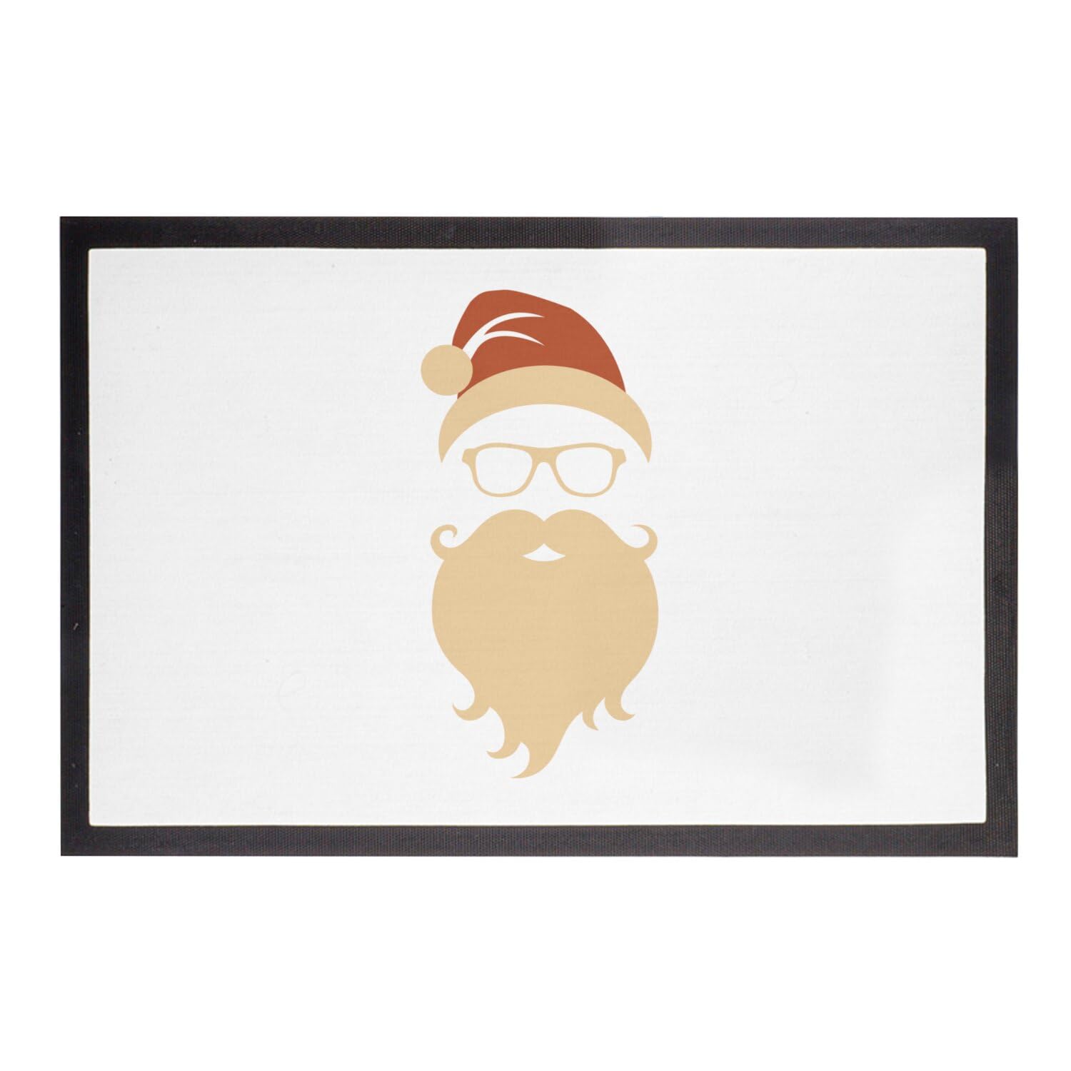 Paillasson Père Noël Hipster Blanc Antisaleté Tapis Hiver 60x40