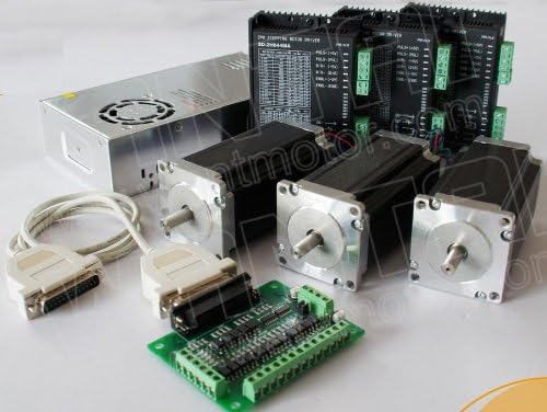 Gowe 3 Axis Nema23 Stepper Motor 425oz,3.0A & driver DQ542A4M.2A CNC Router Plasma 3D Printer