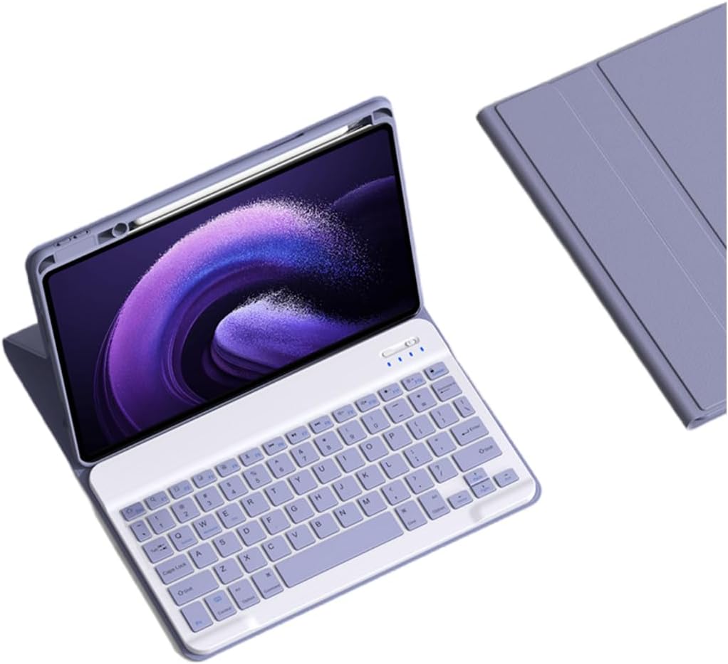 Keyboard Case for Xiaomi Pad 8/8 Pro/7/7 Pro 11.2", Slim Flip Case with Pnecil Holder Magnetically Detachable Candy Color Keyboard, Pink