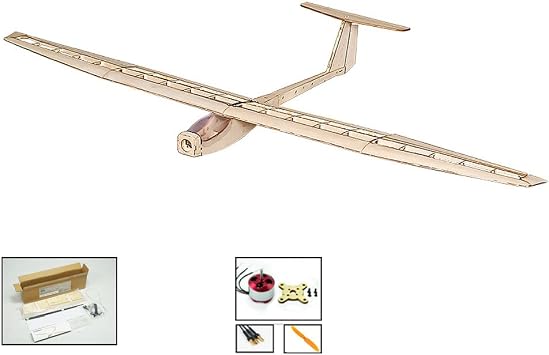 Balsa Wood Remote Controlled Electric Glider Griffin Wingspan 1550mm Un-Assembled for Adults (F1502)