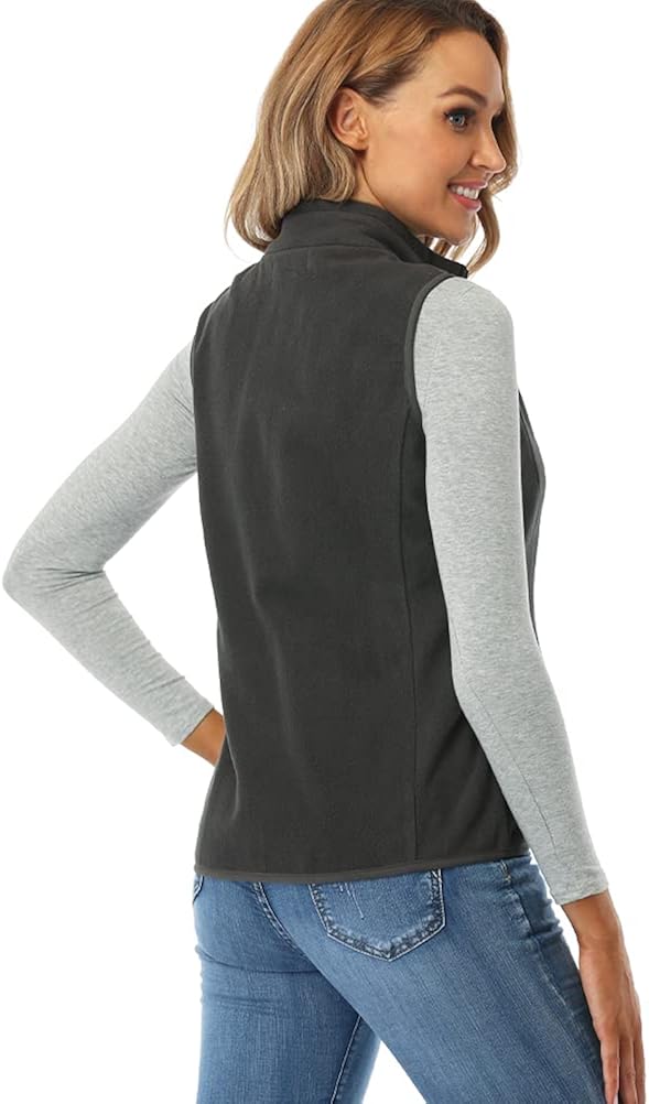 Fuinloth Women's Fleece Vest, Polar Soft Sleeveless Classic Fit with Zip up Pockets : Sports & Outdoors