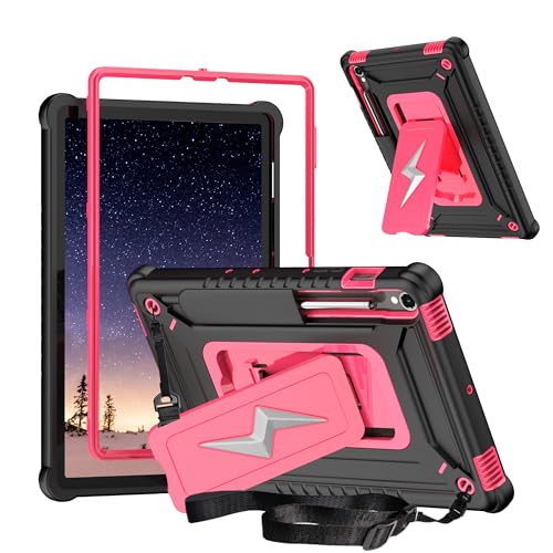 Coque Samsung Galaxy Tab S8 / S7 évite les bris d'écran grâce au TPU robuste rose et noir