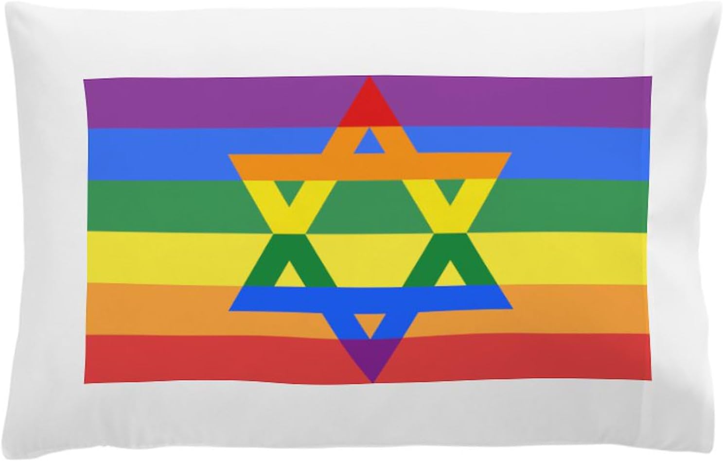 CafePress Rainbow Star of David Pillow Case Standard Size Pillowcase, Lumbar Pillow Cover Fleece
