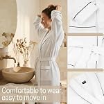 Robes de gaufre pour femmes S-2XL, Peignoirs doux léger, Cozy Loungewear House manteau pour Spa, Douche & Hôtel